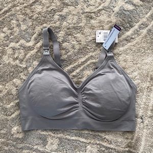 Nursing Bra Seamless size XL Full‎ Bust Gray Motherhood Maternity